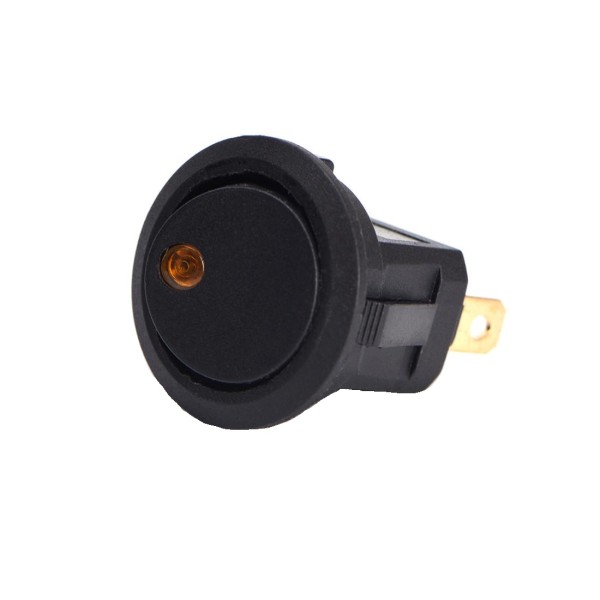 Plastic switch for vehicles, ON and OFF, yellow color, model II